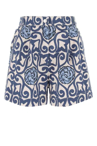 Emporio Armani Printed Cotton Shorts In Multi