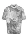 Emporio Armani Palm Tree-print Cotton T-shirt In Grey