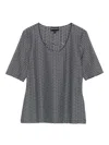 Emporio Armani Striped Scoop Neck Sleeveless Top In Gray