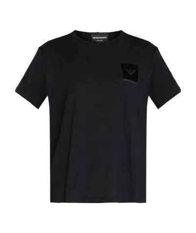 Emporio Armani Printed Design T-shirt In Black