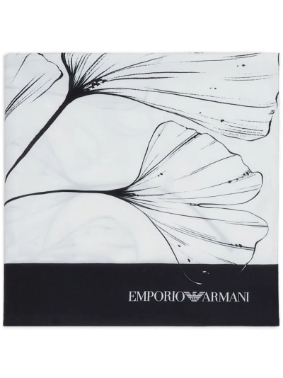 Emporio Armani Printed Foulard In White