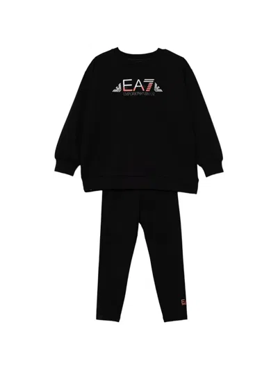 Emporio Armani Kids' Printed Leggings Set In Black