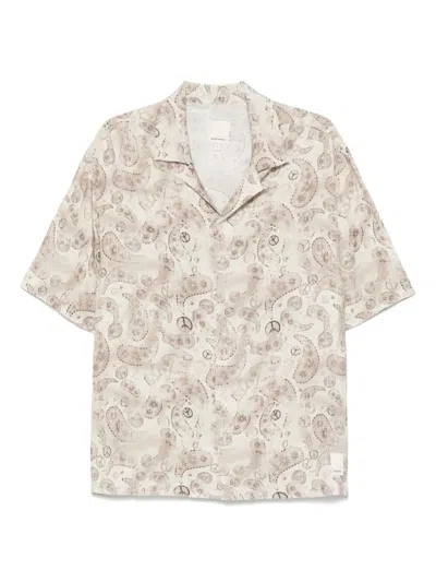 EMPORIO ARMANI EMPORIO ARMANI PRINTED LINEN BLEND SHIRT