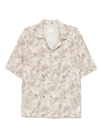 EMPORIO ARMANI EMPORIO ARMANI PRINTED LINEN BLEND SHIRT