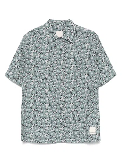 EMPORIO ARMANI EMPORIO ARMANI PRINTED LINEN BLEND SHIRT