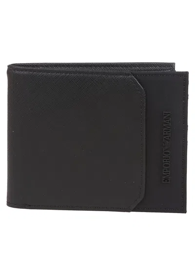 Emporio Armani Printed Logo Wallet In Black