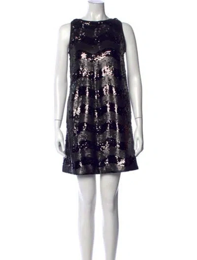 Pre-owned Emporio Armani Printed Mini Dress In Black