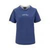 Emporio Armani Printed Organic Cotton T-shirt In Blue