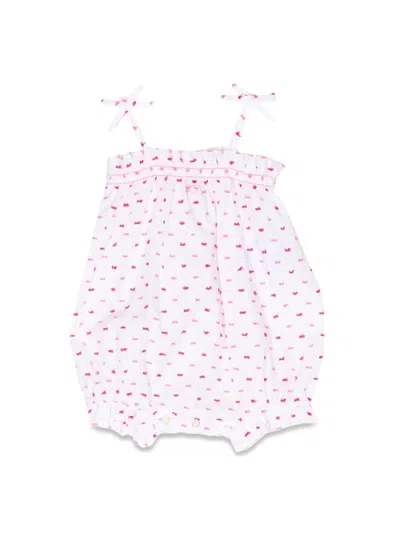 Emporio Armani Printed Pattern Mini Romper For Baby Girls In White