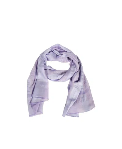 Emporio Armani Printed Scarf In Purple