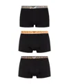 Emporio Armani Printed Set Of Three Briefs In Black