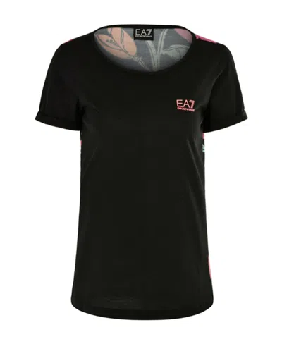 Emporio Armani Printed Short-sleeved T-shirt In Black