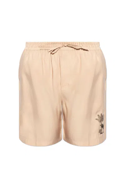 Emporio Armani Printed Shorts In Beige