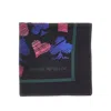 Emporio Armani Printed Silk Scarf In Black