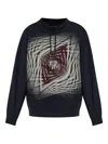 Emporio Armani Cotton-blend Sweatshirt With Graphic Print In Blue