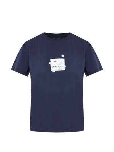 Emporio Armani Printed T-shirt In Blue