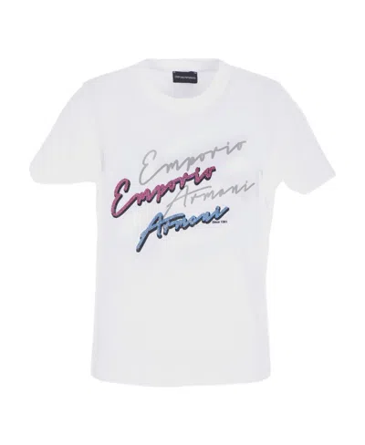Emporio Armani Printed With Logo Signature T-shirt In White