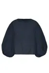 Emporio Armani Women's Puffed Sleeves Blouse Top In Blue