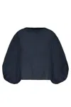 Emporio Armani Women's Puffed Sleeves Blouse Top In Blue
