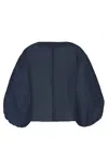 Emporio Armani Women's Puffed Sleeves Blouse Top In Blue
