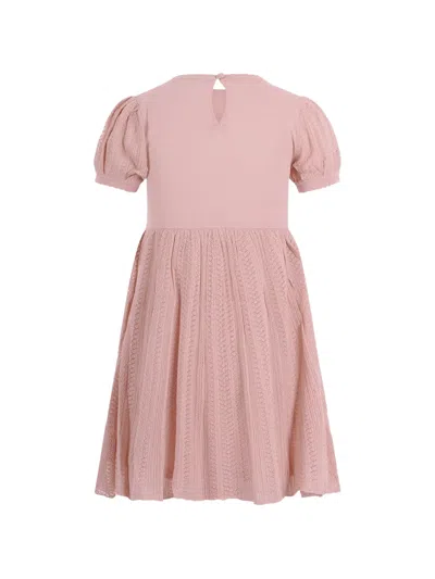 Emporio Armani Kids' Puffed-sleeves Knit Dress In Pink
