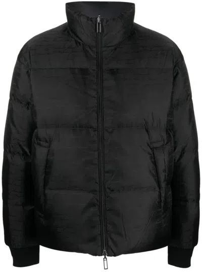 EMPORIO ARMANI LOGO-PRINT PADDED JACKET 