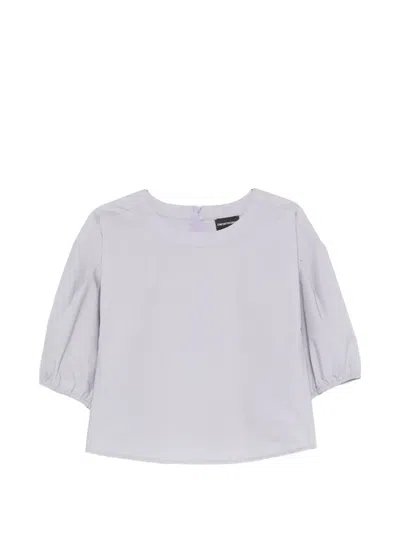 Emporio Armani Puff-sleeve Blouse In Purple