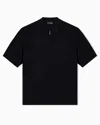 Emporio Armani Pull À Col Polo En Mélange De Laine Et Lyocell Ras Asv