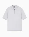 Emporio Armani Asv Plain-knit Jumper With Polo-shirt Collar, In A Wool And Lyocell Blend