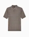 Emporio Armani Pull Col Polo En Mélange Lyocell Au Point Fantaisie En Relief Asv