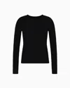Emporio Armani Pull En Viscose Effet Quadrillé Endroit Et Envers In Black