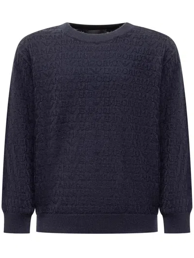 Emporio Armani Kids' Pullover In Blu Navy