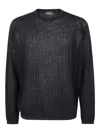 Emporio Armani Men's Lyocell Pullover Sweater In Blue