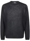 Emporio Armani Men's Lyocell Pullover Sweater In Blue