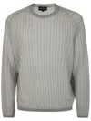 Emporio Armani Men's Lyocell Pullover Sweater In Grey
