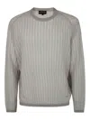Emporio Armani Men's Lyocell Pullover Sweater In Grey