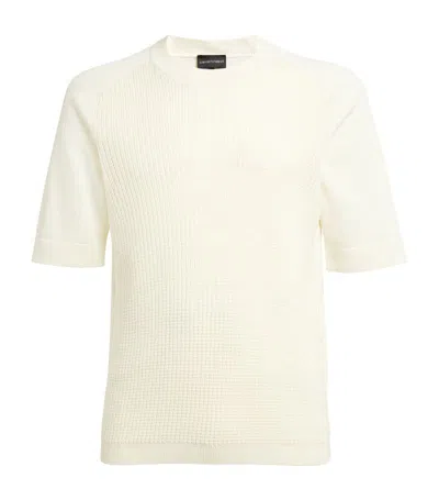Emporio Armani Punch-stitch Sweater In White