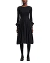Emporio Armani Punto Milano Bubble Hem Dress In Black