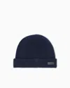 Emporio Armani Pure Cashmere Beanie In Blue