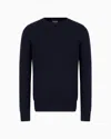 Emporio Armani Pure Cashmere Crew-neck Jumper In Navy Blue