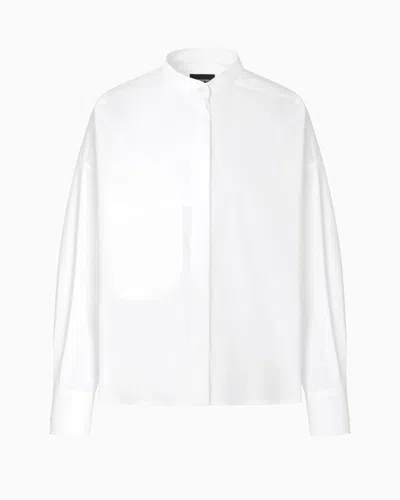 Emporio Armani Pure Cotton Shirt With Guru Collar In White