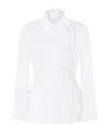 Emporio Armani Pure Linen Shirt Jacket With Panel In White