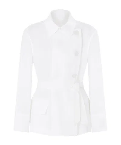 Emporio Armani Pure Linen Shirt Jacket With Panel In White