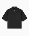 Emporio Armani Pure Linen Shirt With Partial Zip