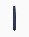 Emporio Armani Pure Silk Micro-textured Tie In Blue