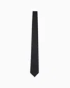 Emporio Armani Pure Silk Micro-textured Tie In Black