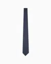 Emporio Armani Pure Silk Micro-textured Tie In Blue