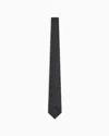 Emporio Armani Pure Silk Tie With Jacquard Majolica Micro-pattern In Black