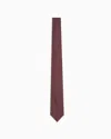 Emporio Armani Pure Silk Tie With Jacquard Micro-check In Burgundy