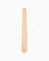 Emporio Armani Pure Silk Tie With Jacquard Micro-check Pattern In Orange